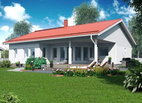 № 1056 Купить Проект дома Валокари 115-134. Закажите готовый проект № 1056 в Красноярске, цена 41400 руб.