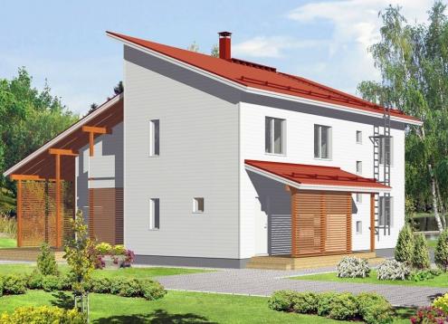 № 1240 Купить Проект дома Модерн 174-206. Закажите готовый проект № 1240 в Красноярске, цена 62640 руб.