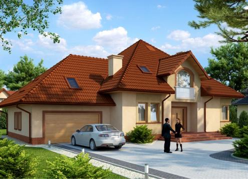 № 1607 Купить Проект дома Монтеркоре Дуэ. Закажите готовый проект № 1607 в Красноярске, цена 77544 руб.